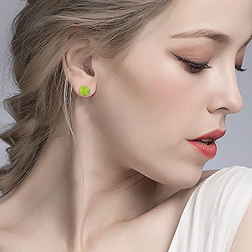 925 Sterling Silver Sports Tennis Ball Stud Earrings Gifts For Women Teenager Tennis Lover #TOP4