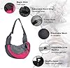 Dog Carrier Sling Breathable Mesh Hand Free Shoulder Tote Bag for Puppy Small Animals 4-8lb Adjustable Padded Shoulder Strap with Front Pocket Dog Carry Outdoor Walking Travel (Rose Red+Grey) #1