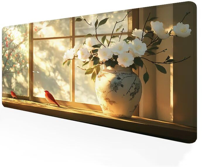 Tapis de souris XXL 1200x600mm Fleur G1-249 en caoutchouc pour bureau