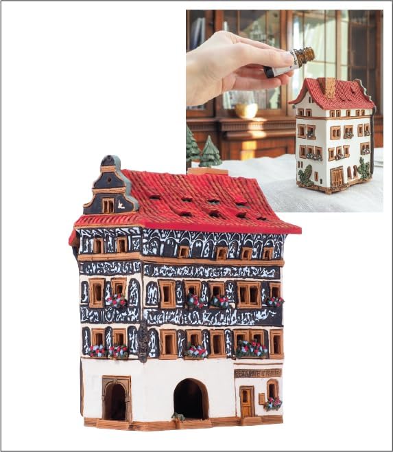 Ceramic Art Tealight Candle Holder Room Decoration Handcrafted Collectible Miniature Light House,U Minuty, House in Prague, Czech Republic B353AR