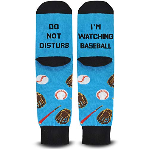 Cavertin Men's Funny Socks Hunting Fishing Football Baseball Gaming Golf Taco Pizza Bacon Christmas Gift For Men (Baseball) #TOP6