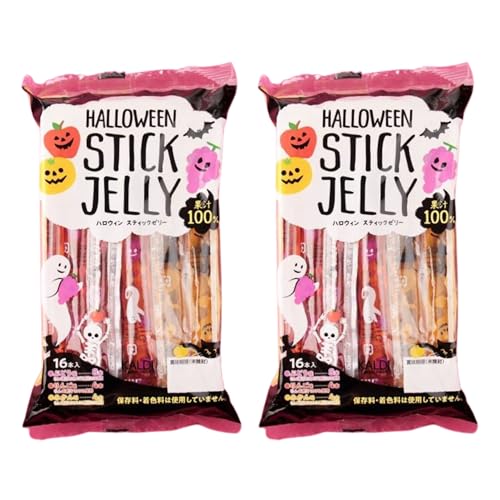 ハロウィン スティックゼリー 16本入×2袋 果汁100% 個包装 お配り用 イベント お菓子 詰め合わせ