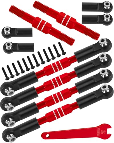 RCMYou RC Turnbuckles Camber Links Upgrades Part for 1/10 Big Rock V3 3S BLX / 1/8 Typhon 3S BLX/Mega 550,Aluminum Turnbuckles Camber Links Hops Up,Red (not for Big Rock V1/V2)