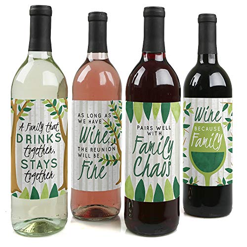 Big Dot of Happiness Family Tree Reunion - Gathering Party Decorations for Women and Men - Wine Bottle Label Stickers - Set of 4 by Big Dot of Happiness - Used condition - US$6.81