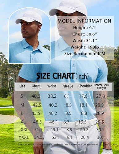 Image of COOFANDY Men's Polo Shirt Golf Quick Dry Performance Short Sleeve Moisture Wicking Athletic Polo Collared Tennis T-Shirt