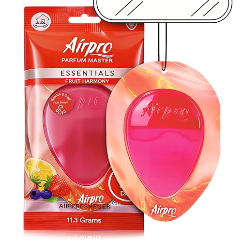 Image of Airpro Essentials Fruit Harmony Hanging Gel Car Air Freshener | Leak-Proof Gel Based Car Perfume | Car Fresheners Long Lasting 30 Days | Sweet Fruity Fragrance | Hanging Car Perfume (11.3g)