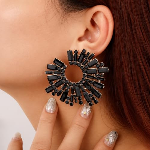 Image of Young & Forever Gift Fashion Jewellery Gold and Silver Plated Cubic Zirconia Diamond Hoop Earrings Sparkling Hypoallergenic Hoops Earrings for Women & Girls