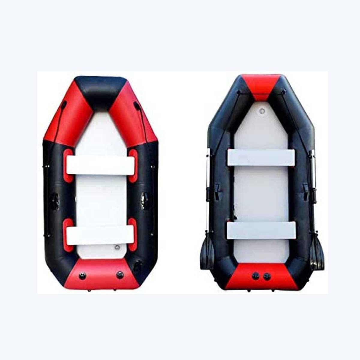 KANBUN Kayak, Canoa in Kayak Gonfiabile, Barca da Pesca a 2 Persone, Resistenza all'Usura Spessa in PVC, con Remi di Alluminio e Pompa ad Aria in Uscita Elevata