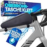 Nextcover® Bikepacking Oberrohrtasche Klett I 100% Wasserdicht Dank AquaShield-TPU I Kompakte Rahmentasche Fahrrad I Bikepacking Taschen für Gravelbike, Rennrad, MTB, Top Tube Bag