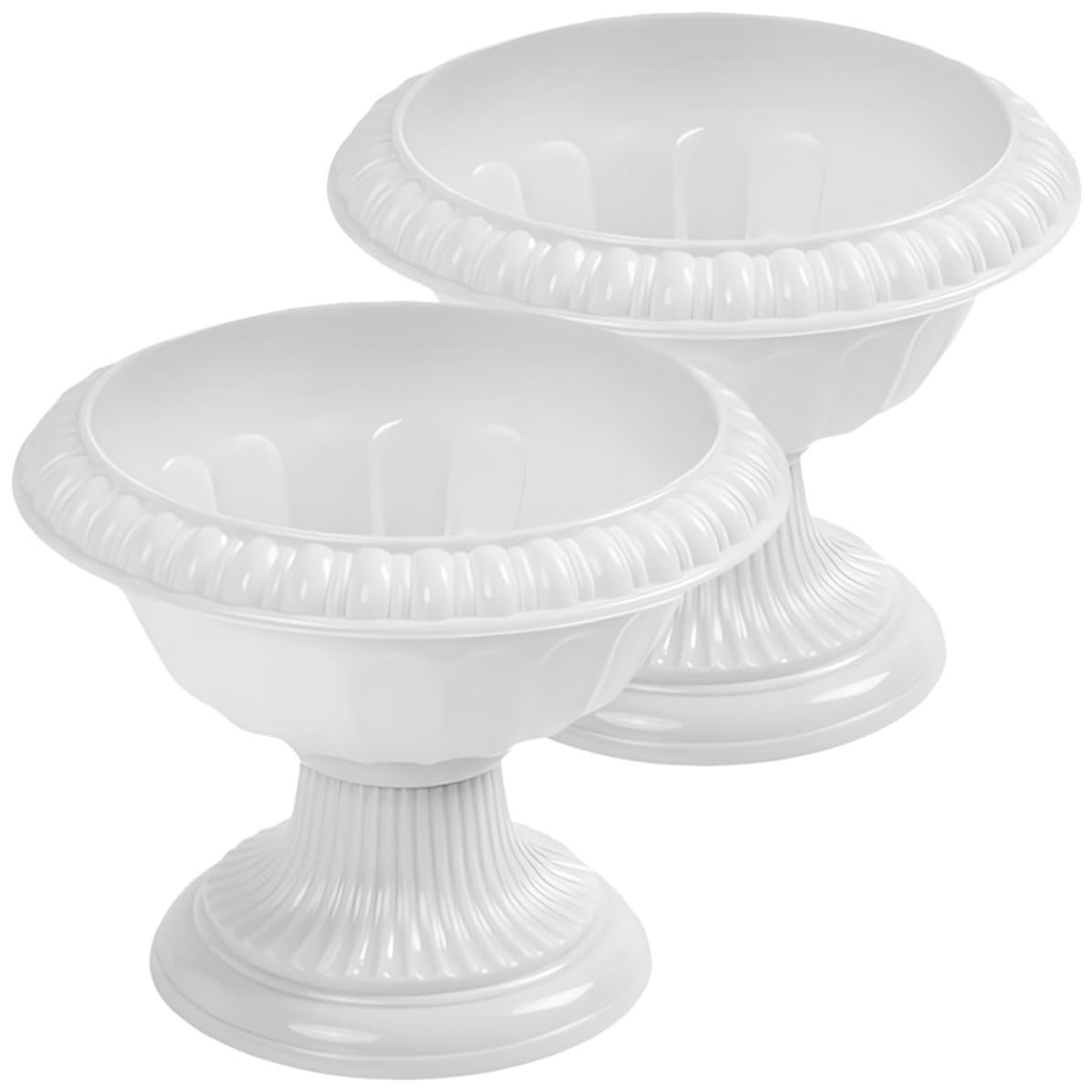 Pot de fleur en plastique vintage blanc, urne rétro en PP pour jardin