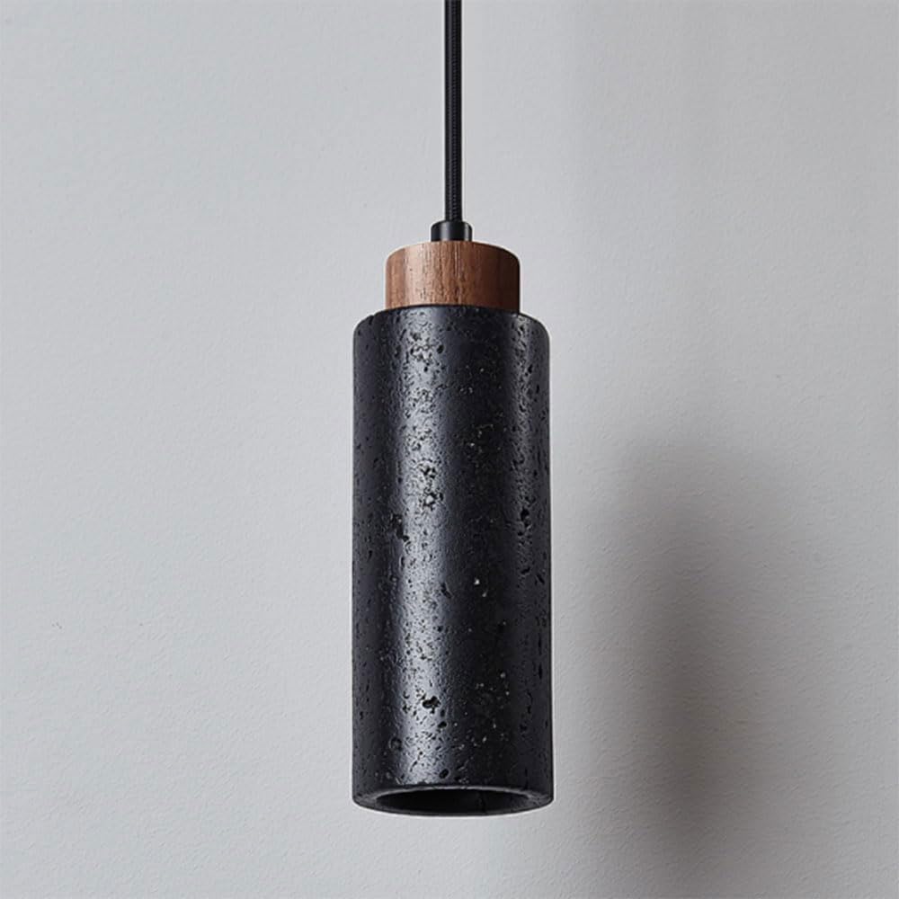 Lampes suspendues en travertin rétro et lustre du milieu du siècle