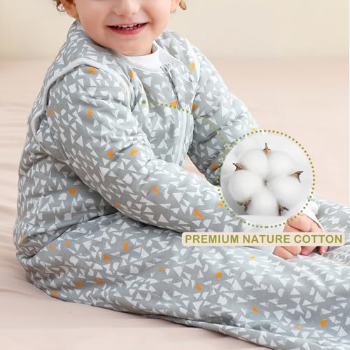 Image of 3.5 TOG Super Soft Winter Sleep Sack, 100% Cotton Thick Warm Baby Wearable Blanket for 0-6 Months, Graphic, Size S
