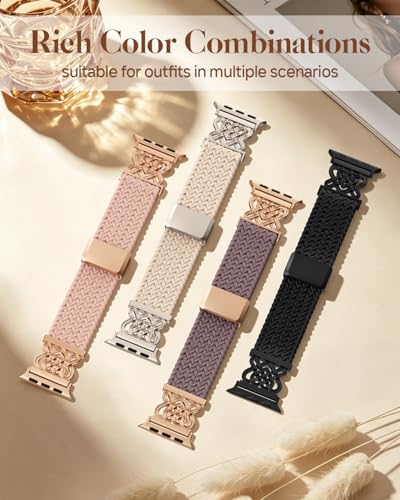 Braided Stretchy Band for Apple Watch Bands for Women 44mm 45mm 46mm 49mm - image 8