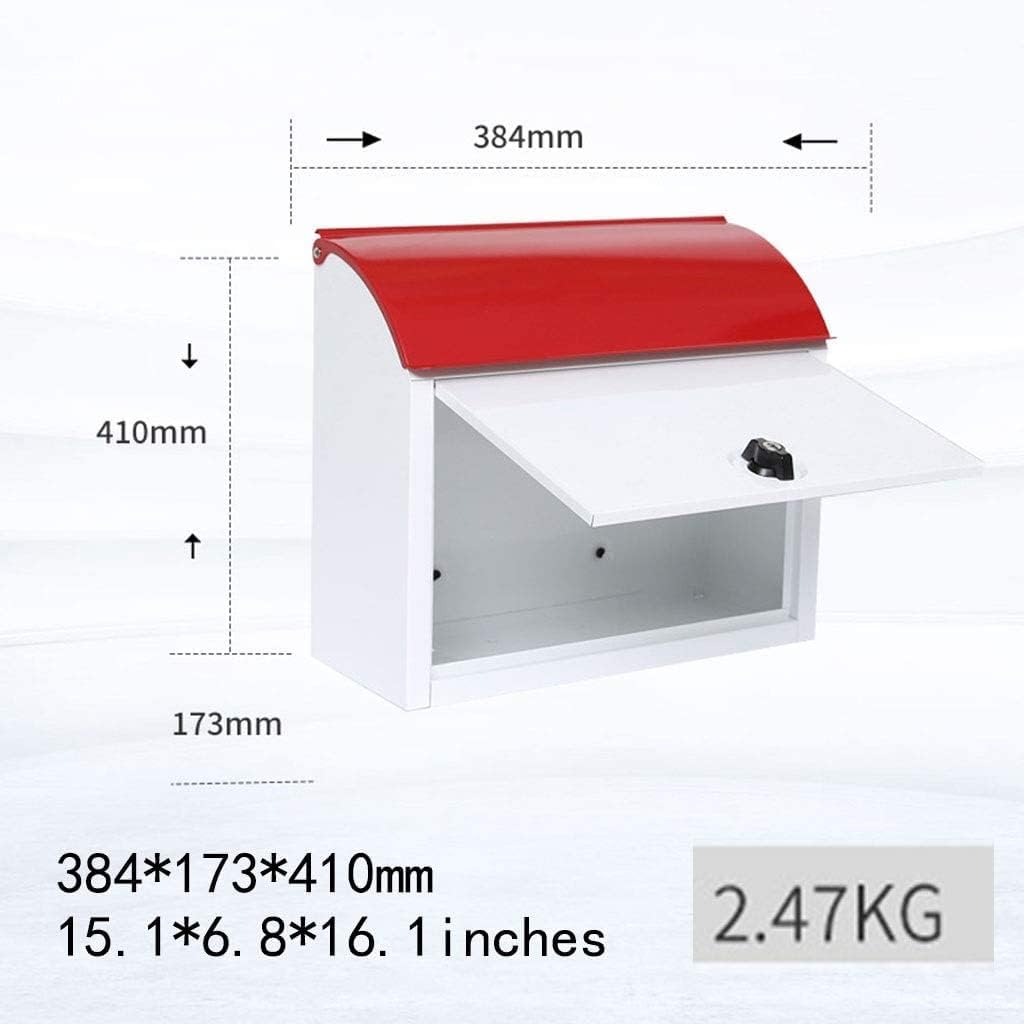 Suggestion Box Comment Collection Box Mailboxes Letter Box Enlarged Metal Outdoor Clamshell Express Storage Cabinet Home Office School Store Front Door Wall Hanging Letter Box with Lock