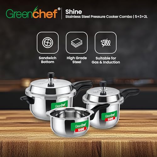 GREENCHEF Store Greenchef Shine Stainless Steel Pressure Cooker Combo - Image 5