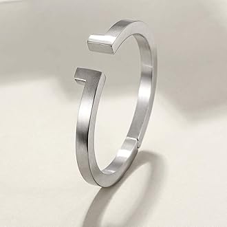 Jinbaoying Black Bracelet Mens Cuff Bangle Bracelet with Stainless Steel and Spring-Clasp Cuff Bangle Bracelet Jewelry Gift for Men (Mens Cuff Bangle (White))