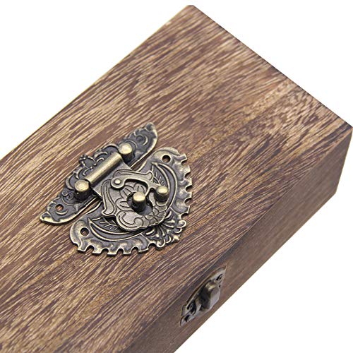Image of 4Pcs Latch Hasp Antique Brass Decorative Hasp Jewelry Wooden Box Hasp Latch Lock with Screws for Drawer Cabinet Jewelry Wooden Case Box Antique Bronze Lock, 68x59mm