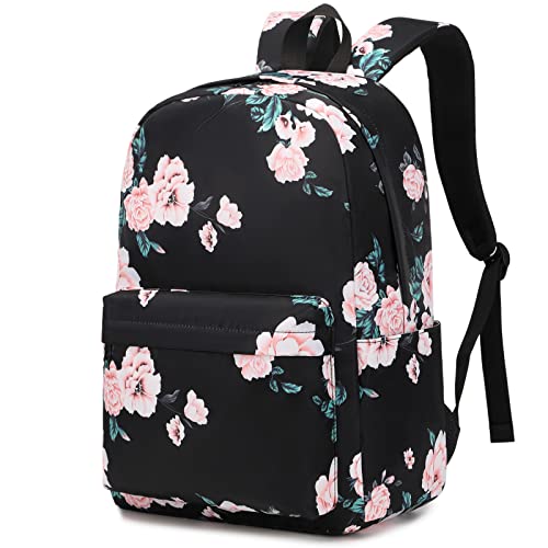 Kouxunt Floral School Backpack for Girls Womens, School Bags Collge Bookbags Laptop Backpacks for Kids Teens Adults