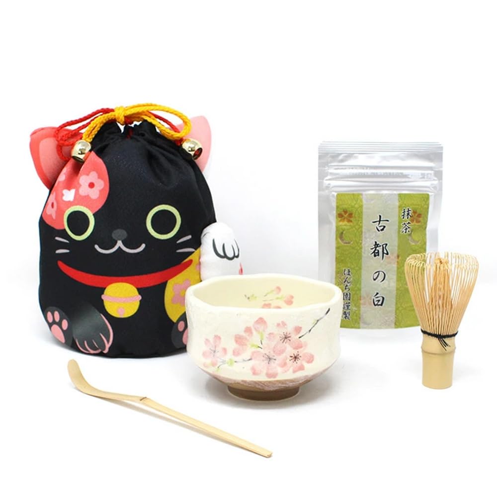 ＊のんち様＊5点おまとめ品 Amazon｜ほんぢ園 黒猫 茶道具 お招き5点セット 巾着 野点 一服 お抹茶