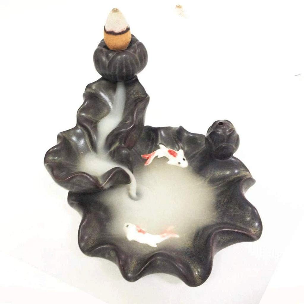 Brûleur d'encens en céramique anti-stress avec cônes de reflux pour calmer l'anxiété