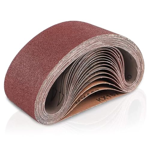 Bandes abrasives 76x457 mm lot de 18 papier de verre multi-grains pour ponceuse