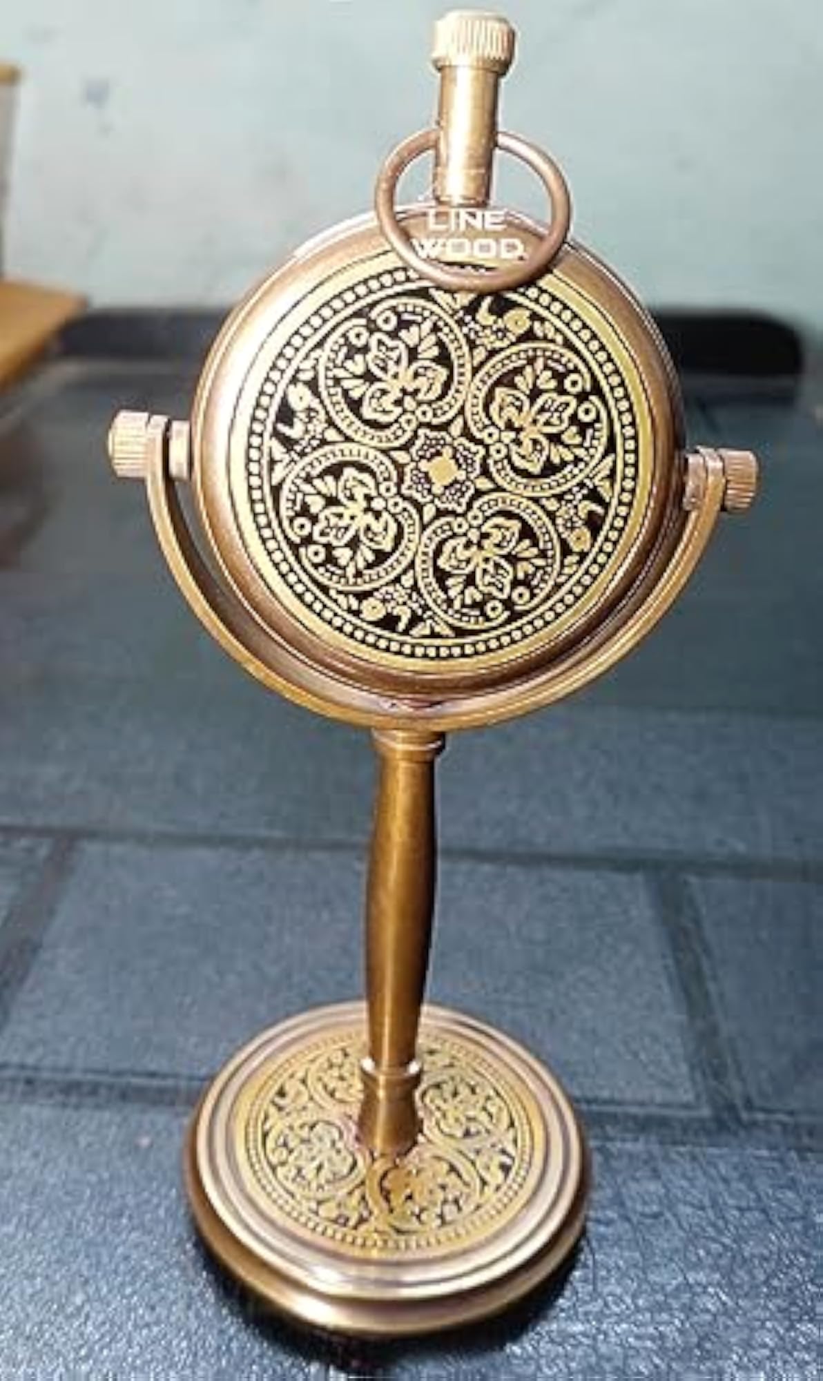 Handmade Antique Brass Table Clock, 5 Inch Design