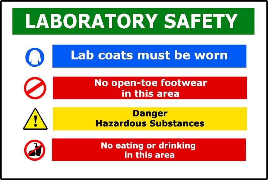 Laboratory Safety Sign | 30cm x 20cm | Multi - Vinyl Sign for Research Facilities, Medical Labs, Industrial Workspaces, PPE Compliance