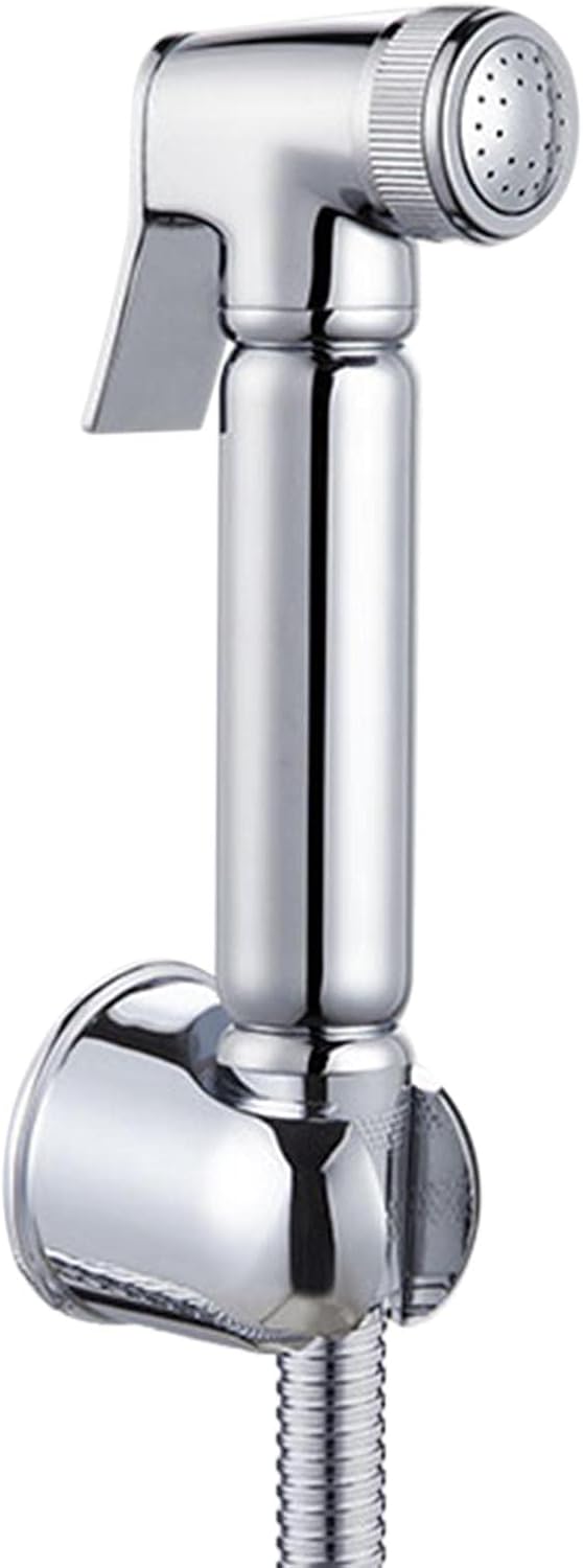 Bidet Handheld Water Sprayer Bidet Shower Attachment Cloth Diaper Toilet Sprayer Kit with Hose Cold Water Brass Chrome Toilet Bidet Sprayer Set