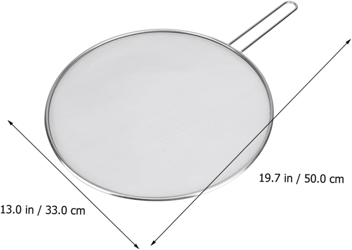 COLLBATH Stainless Steel Mesh Screen Filter Round Fried Filter for Cooking Snack Fruit Bowl Frying Tool Splatter Guard