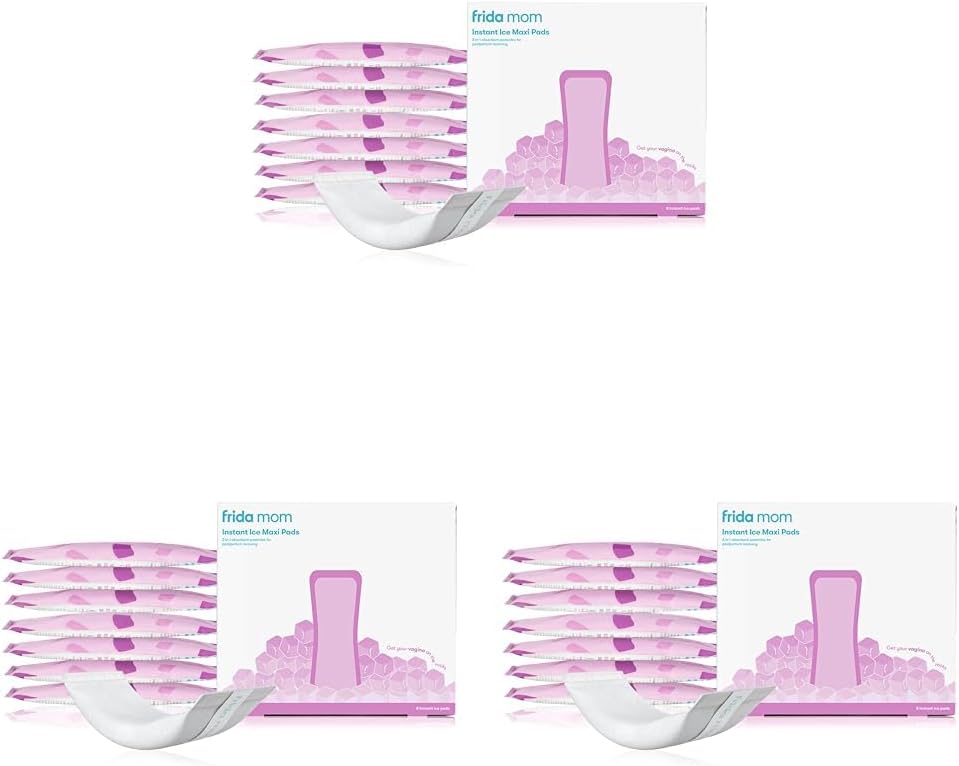 Frida Mom 2-in-1 Postpartum Pads, Absorbent Perineal Ice Maxi Pads, Instant Cold Therapy Packs and Maternity Pad in One (Pack of 3)