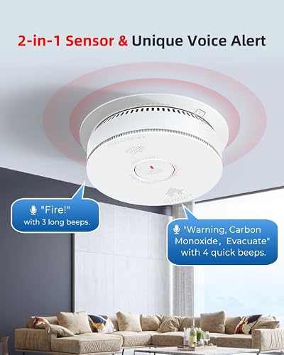 SITERWELL Smart Smoke and Carbon Monoxide Detector with Auto-Check, 2.4G WiFi Smoke Detector, WiFi Smoke Detector and Carbon Monoxide Detector Combo Conforms to UL 217 & UL 2034 Standards, 2 Pack - Thumbnail 3