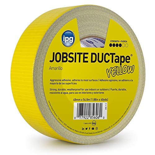 Image of IPG JobSite DUCTape, Colored Duct Tape, 1.88 inch x 60 yd, Yellow (Single Roll)