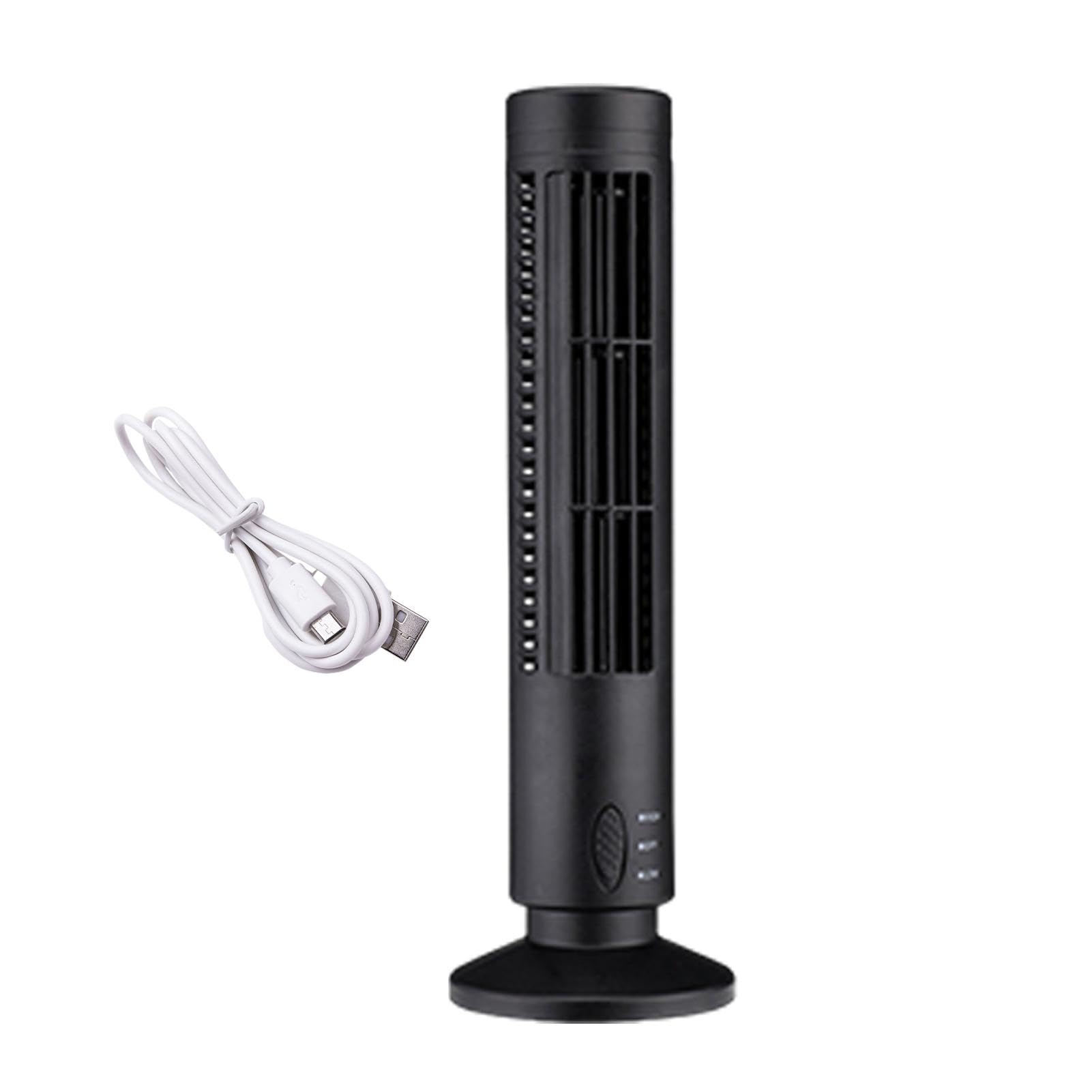 Tower Fan - Tower Fan For Bedroom | Windowless Personal Quiet Cooling Fan | Portable Cooling Fan With Oscillating | Portable USB Airbar Bladeless Fan | USB Powered Tower Fan For Home, Bedrooms,