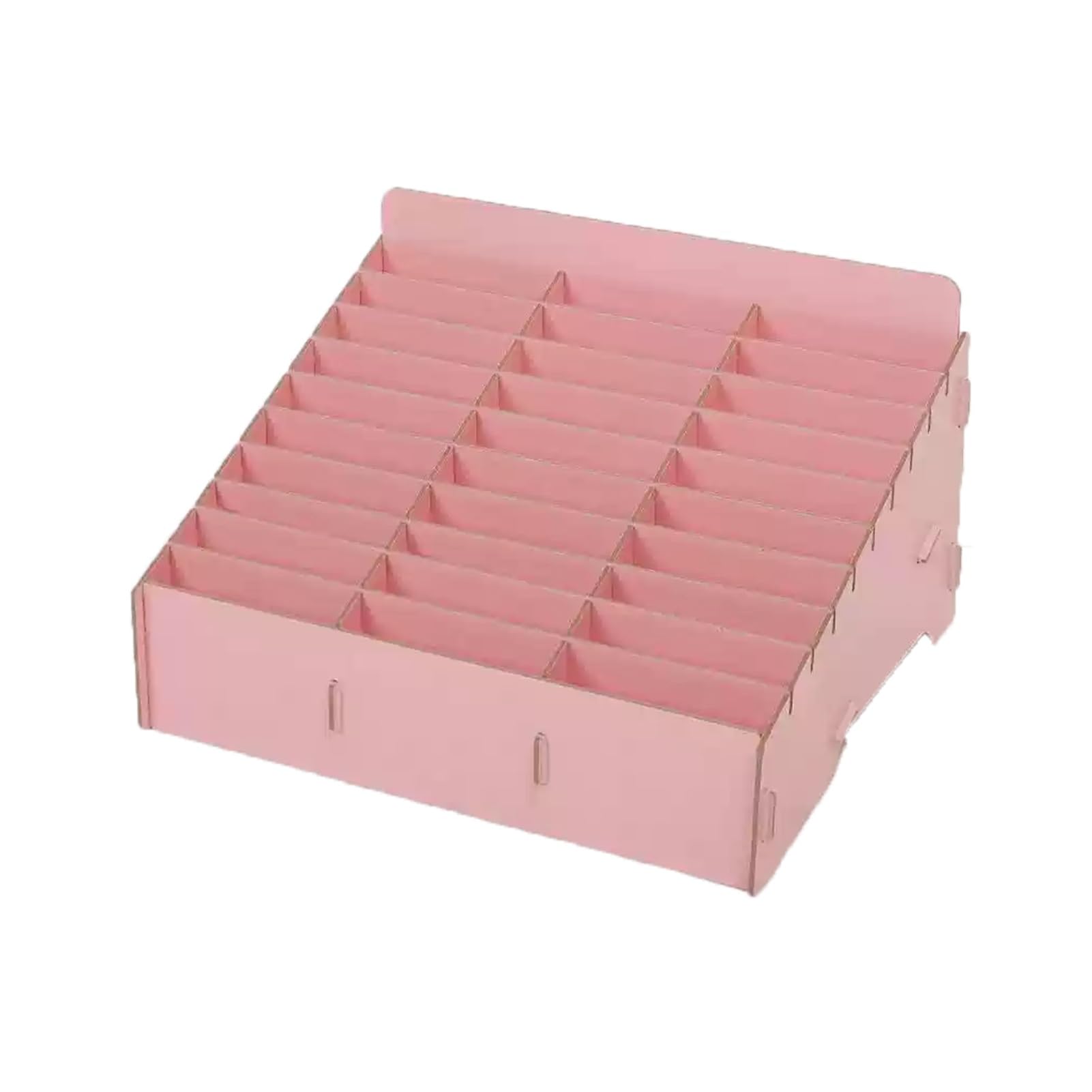 UGTFFT Mobile Phone Storage Cabinet Wooden Mobile Phone Storage Box Desktop Mobile Phone Holder,Trapezoidal Shape Open Storage Easy to Move,Suitable for School Factory Office(30 grids)