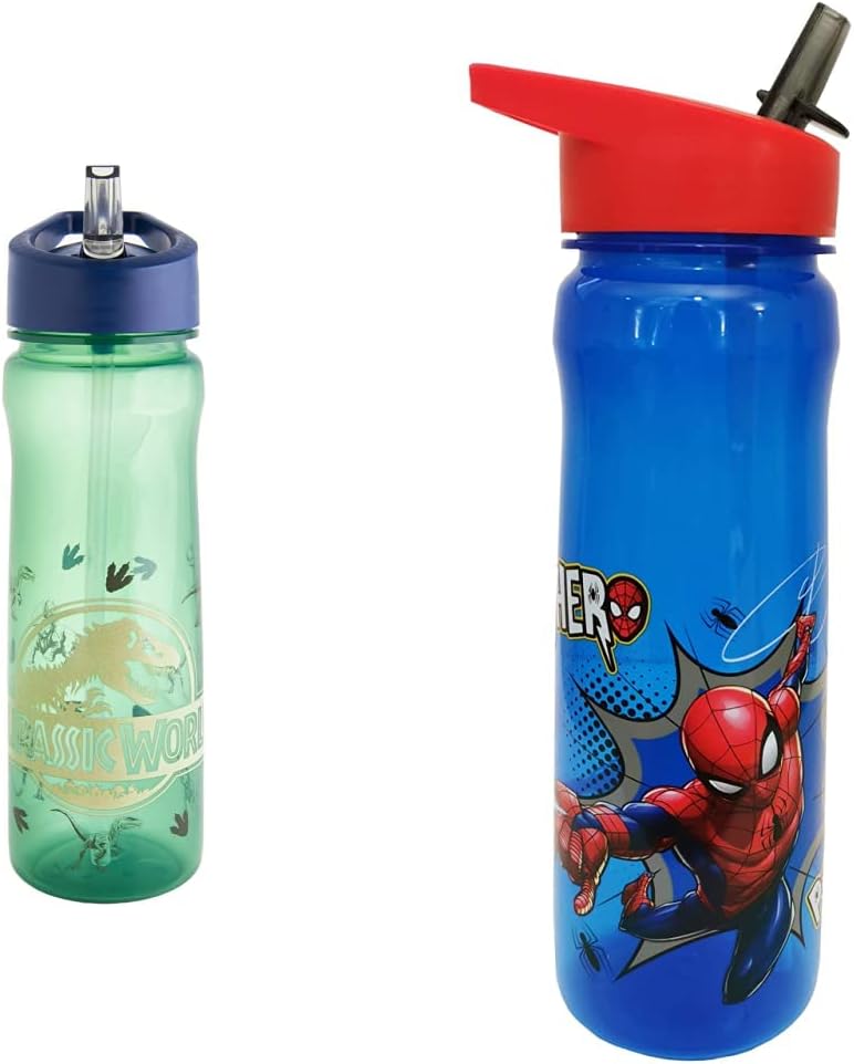 Jurassic World Bronze Water Bottle with Straw Reusable Kids 600ml PP