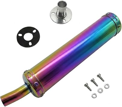 BADASS SHARKS 22mm Exhaust Muffler 2-Stroke 50cc-150cc Dirt Bike Scooter | Stainless Steel | 22mm Diameter | DIY-Friendly Bolt-On Kit | Matte Black | For Dirt Bikes & ATVs