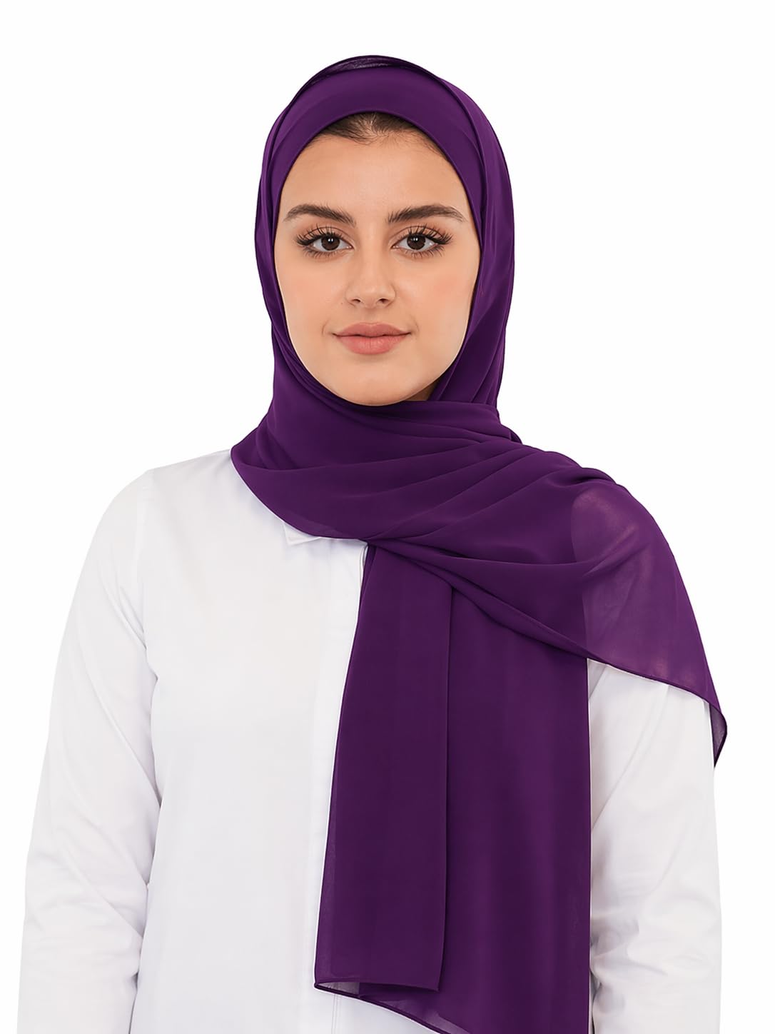 Poly Georgette Scarf Women Girls Wrap Large Size Hijab Dupatta (without inner cap)-image-33