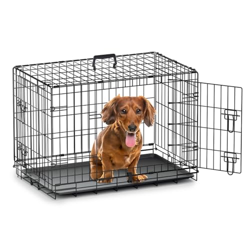 MoNiBloom 24/30/36/42/48 gaiolas para cães, gaiola dobrável de metal para cães com porta dupla, cani