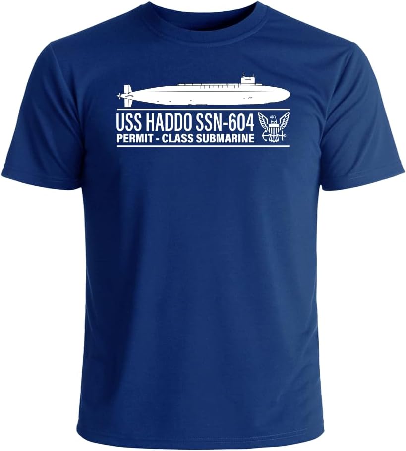 Military Productions US Navy USS Haddo SSN-604 Submarine Silhouette T-Shirt Officially Licensed