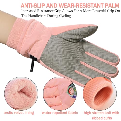JSTHHTT Guantes de Invierno para Niños, Guantes de Esquí para Niños, Cálido Nieve Guantes, Guantes de Nieve Impermeables, para Esquí al Aire Libre y Ciclismo, para Niñas y Niños de 7 a 14 años - imagen 4