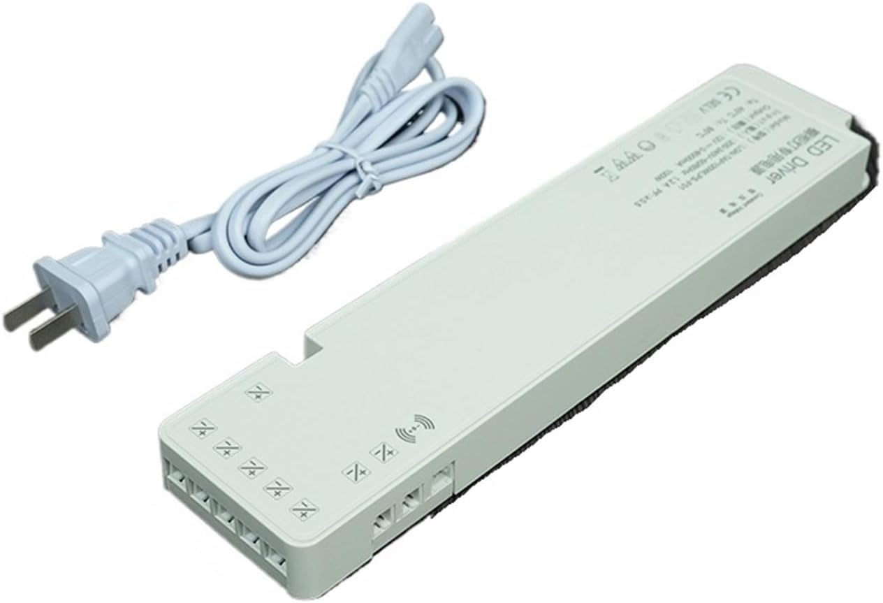 12V Wardrobe Cabinet Light Dedicated Power Supply Head Interface Light with Induction Switch Ultra-Thin Transformer Wine Cabinet Light(12V 60W-7 Output Ports)