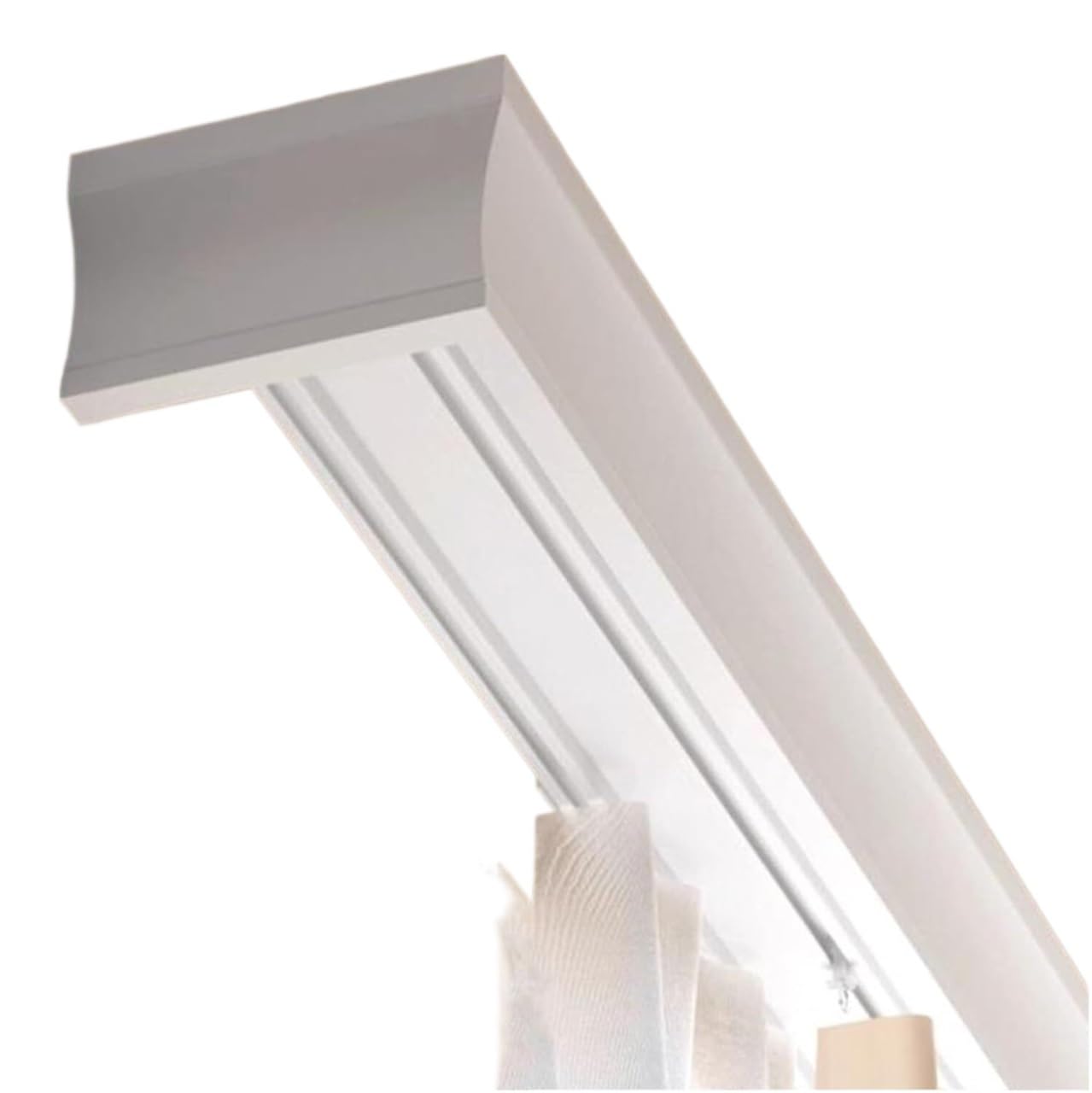 Double Track Curtain, Window Curtain Pelmet Box Double Rails 3-in-1 Track Ceiling Mount 100-300cm(100cm)