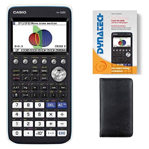 Casio Taschenrechner FX-CG 50 Grafikrechner + Schutztasche + Buch - wissenschaftlicher Schulrechner Nicht programmierbar Tasten elektronisches Farbdisplay Cover