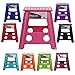 netproshop Klapphocker Step-up Faltbarer Kunststoff Hocker Belastung bis ca 100 Kg Farbwahl, Farbe:Rot