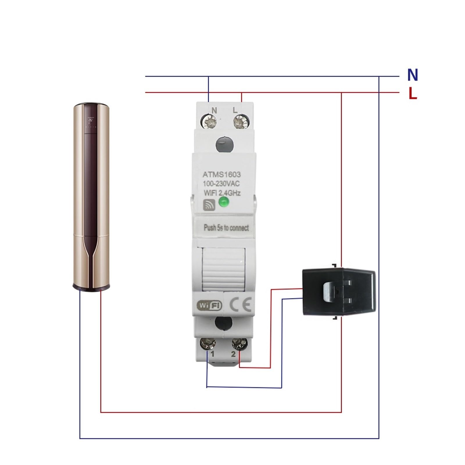 Tuya Smart WiFi Zigbee Licznik Energii Elektrycznej KWH Na Szynę Din Jednofazowy AC 50A 63A CT Miernik Prądu Przemiennego Aplikacja Monitor W Czasie Rzeczywistym Moc Monitorowanie Energii(Wifi,63A)