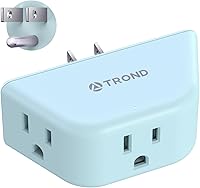 Vista 25 de TROND Extensor de salida con USB, divisor de pared con 2 tomas AC, 3 puertos USB, adaptador de enchufe de pared de diseño de 3 lados, elementos