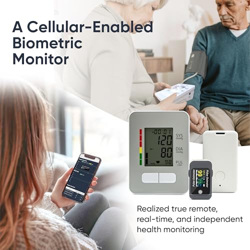 Pepultech 4G Health Monitor Hub: Real-Time Vital Signs Tracking for Family, Remotely Monitor Wellness （SPO2 & Blood Pressure）via Web app,Bluetooth IOT Remote Family Care Kit - 4 Year Data Plan Included (ss-001) - Thumbnail 3