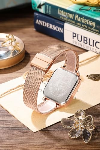 Image of London Fog Hampstead Collection Chronograph Watch for Men with Square Dial, Luminous Hands & Hour Markers, Date Display & Mesh Metal Strap - LFM10007