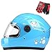ZJRA Boys & Girls Kinder Motorrad-Sturzhelm Für Kinder, Fahrrad, Full Face Fahrradhelm, Moped, Roller, Sport, Geeignet Für Unter 10 Jahre Alt, 52Cm,Blau