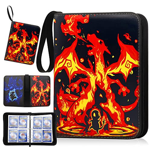 Classeur Carte Rangement Album Compatible 400 Cartes à Collectionner,50 Pages Album Porte Cartes Titulaire Cartes Album Protège Carte,pour TCG YU-Gi-Oh MTG Magic Ninjago Carte Cover